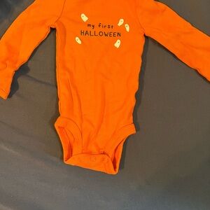 Orange Halloween Baby Onesie